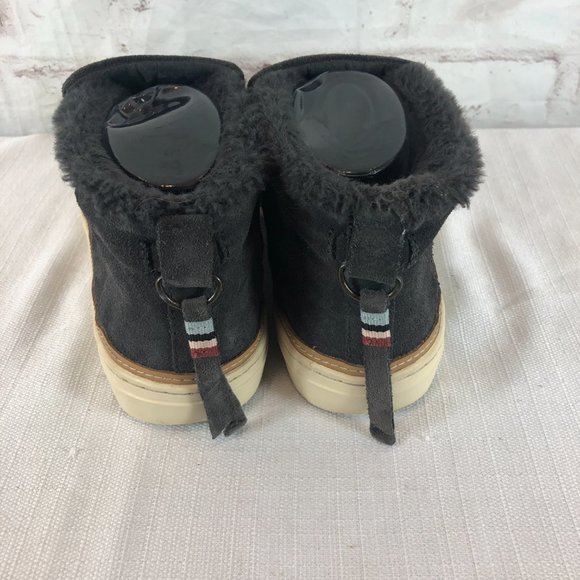 TOMS Women's 9 Gray Paxton Suede Slip-on Fur Lined Chukka Sneakers - Picture 8 of 9
